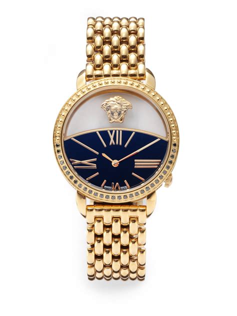 versace watch diamond bezel|men's gold Versace watch.